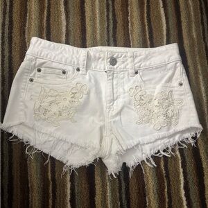 White Jean shorts AE
